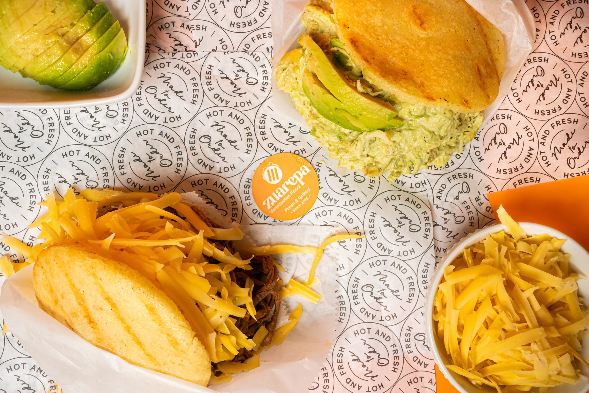 The menu, from arepas to cachapas