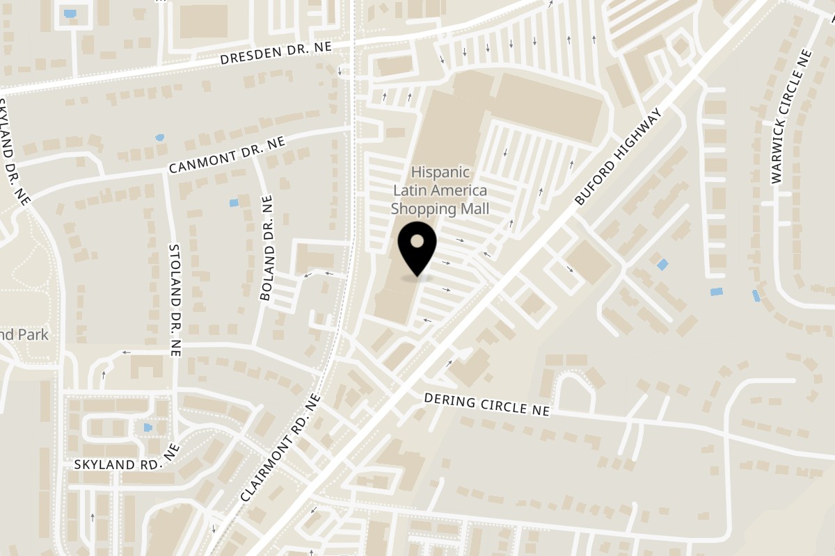 Map showing the location of ZUAREPA TALPA/Plaza Fiesta on 4166 Buford Hwy NE Ste 1114 in Atlanta