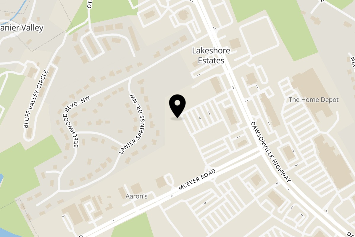 Map showing the location of ZUAREPA Gainesville/Oakwood on 975 Dawsonville Hwy Ste 12 in Gainesville